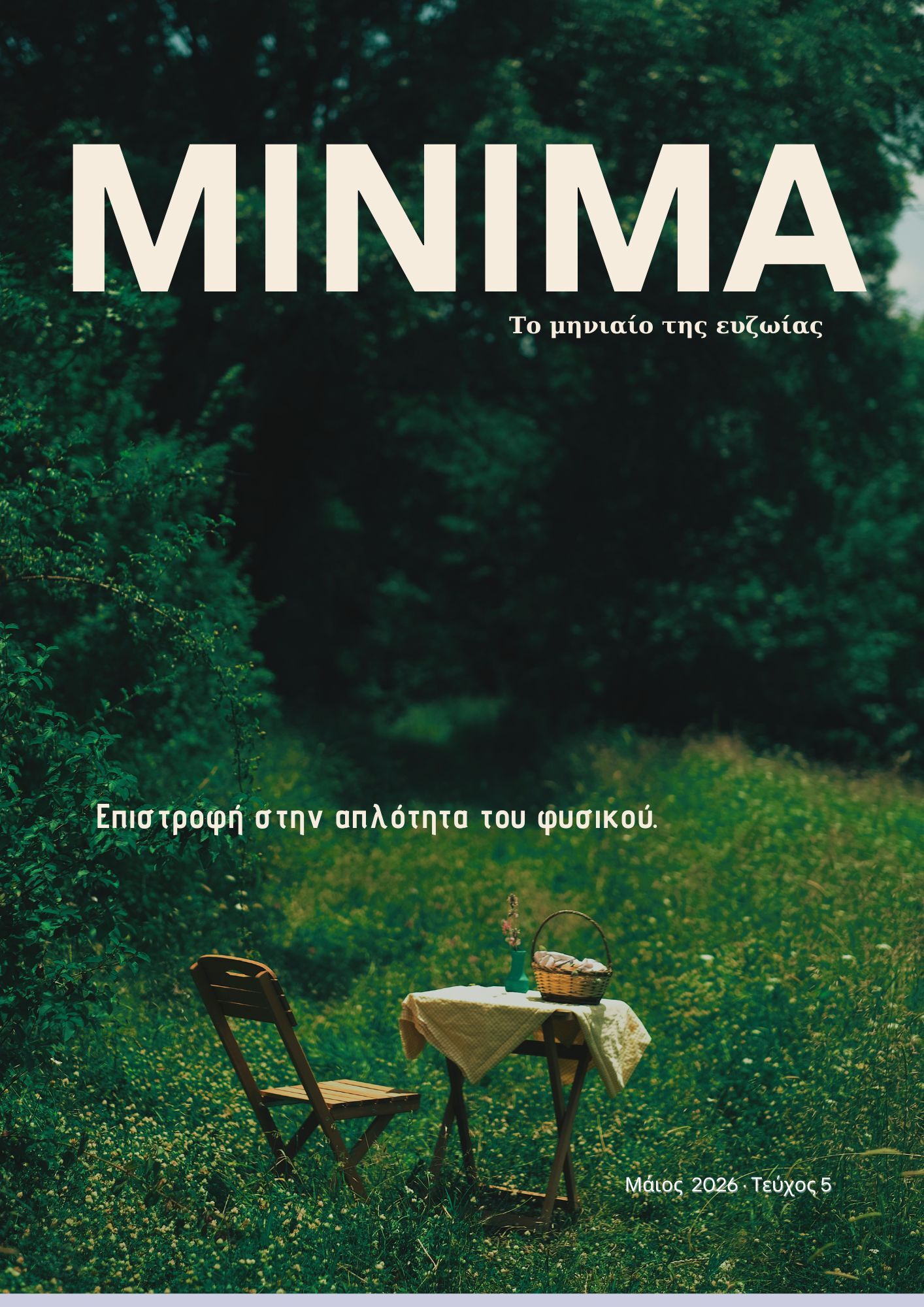 Mockup του περιοδικού MINIMA σε ψηφιακή μορφή